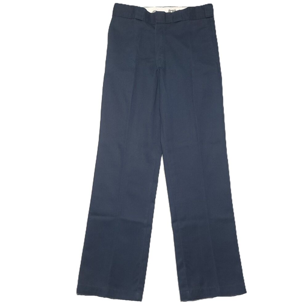Dickies 874 Original Fit Work Pants Mens 33x34 Stretch Straight Leg Navy Blue